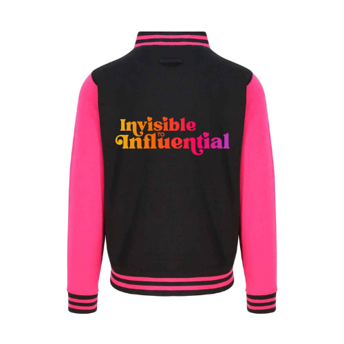 Invisible to Influential Varsity Jacket - Pink