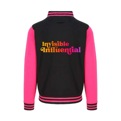 Invisible to Influential Varsity Jacket - Pink