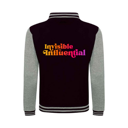 Invisible to Influential Varsity Jacket - Grey